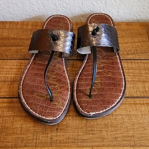 Sam Edelman Metalica Snake Skin Print Round Toe  Size 6.5